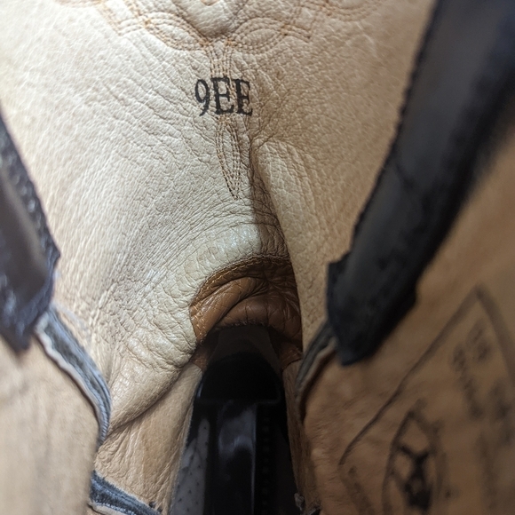 Ariat Heritage Roper Boots Men's 9 EE Western Black Rancher Cowboy Gently Worn. - Picture 9 of 11